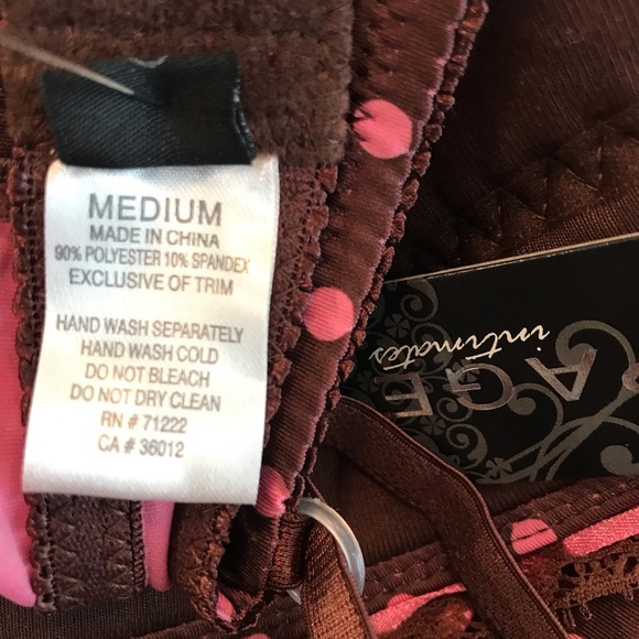 NWT Rampage Intimates Choco-Brn & Pink P-Dot Slip - Picture 11 of 11